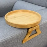 25cm Foldable Sofa Round Tray Home Couch Armrest Pallet - Image 2