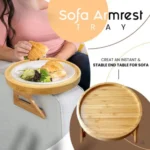 25cm Foldable Sofa Round Tray Home Couch Armrest Pallet - Image 5