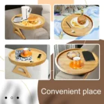 25cm Foldable Sofa Round Tray Home Couch Armrest Pallet - Image 6