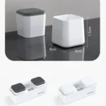 Hotel Toothbrush Rack With Double Cup Desktop Wall Mounted Toothpaste Holder - Image 4