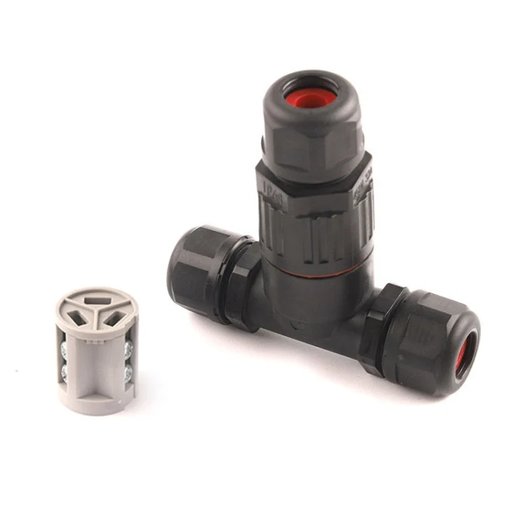 Outdoor T-Wire Terminal Block Three Pole Male And Female Docking Waterproof Connector