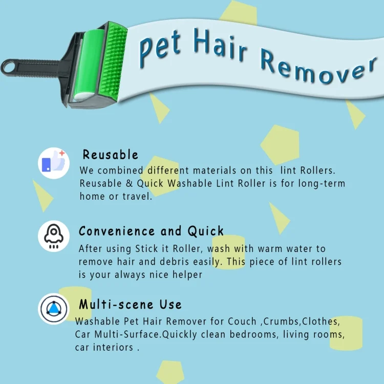 TBD06043871_B3.webp Reusable Pet Hair Remover Cleaning Hair Sticky Roller Washable Lint Remover Clothes Dust Cleaner - Image 4