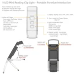 USB Charging Portable Detachable Reading Clip Light Rotatable Eye Protection Mini LED Lamp - Image 4