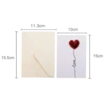 3D Heart Valentine Day Greeting Card Blessings Messages Cards with Envelopes - Image 3