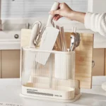 Cream Style Kitchen Storage Rack Knife Holder Chopping Board - Image 3