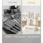 Cream Style Kitchen Storage Rack Knife Holder Chopping Board - Image 8