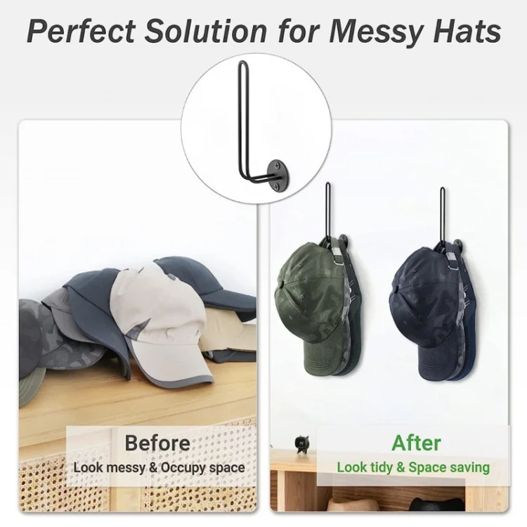 TBD06044018_B4.webp L-Shaped Iron Wire Rack Baseball Cap Storage Stand Wall Mounted Hat Holder - Image 5