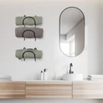 Bathroom Wall Mounted Towel Rack Multifunctional Iron Wall Mounted Wine Stand Storage Shelf - Image 2