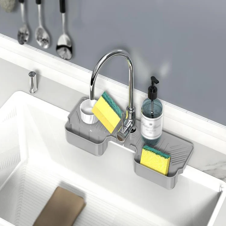 TBD0604403001A.webp Silicone Drainage Mat Splash-Proof Silicone Pad Kitchen Bath Faucet Drainage Basket - Image 1