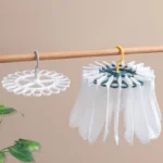 360 Degree Rotatable Sock Hanger With 20 Clips Round Laundry Drying Rack - Image 2