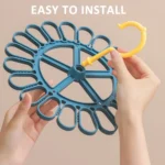 360 Degree Rotatable Sock Hanger With 20 Clips Round Laundry Drying Rack - Image 6
