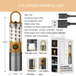 Outdoor LED Flashlight Multi-Functional Camping Lighting Flashlight Portable Rechargeable Work Lamp - Image 17