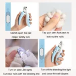 Pet Nail Clipper Dogs And Cats Fingernail Trimmers With LED Lighting - Image 9