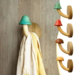 Wooden Mushroom Shape Punch-Free Coat Hook Home Decoration Storage Hook - Image 2