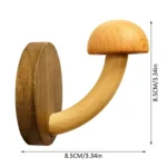 Wooden Mushroom Shape Punch-Free Coat Hook Home Decoration Storage Hook - Image 3