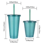 Summer Glitter Water Cup Plastic Ice Cold Drink Bottle with Straw - Image 3