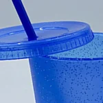 Summer Glitter Water Cup Plastic Ice Cold Drink Bottle with Straw - Image 4