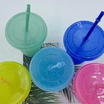Summer Glitter Water Cup Plastic Ice Cold Drink Bottle with Straw - Image 5