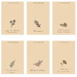 6pcs /Set DIY Thank You Printed Greeting Cards Valentine Day Greeting Message Card