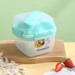 Microwaveable Double Layer Salad Container Picnic Lunch Box with Fork Spoon
