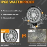 4 Inch Round Mixed Luminous Double-Circle Angel Eye Work Light - Image 6