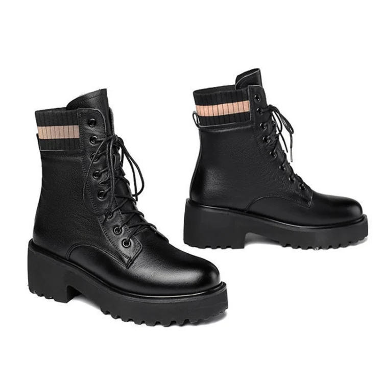 TBD06044183_B2.webp Women Fall And Winter Martin Boots England Style Thick Bottom Short Boots - Image 3