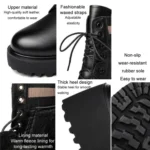 Women Fall And Winter Martin Boots England Style Thick Bottom Short Boots - Image 4