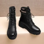Women Fall And Winter Martin Boots England Style Thick Bottom Short Boots - Image 5