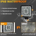 4 Inch Square Mixed Light Double-Circle Angel Eye Work Light - Image 6