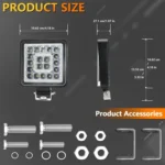 4 Inch Square Mixed Light Double-Circle Angel Eye Work Light - Image 7