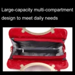 Large capacity PU Leather Diamond Pattern Ladies Handbag with Hanging Ornaments - Image 6