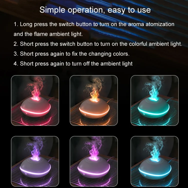 TBD06044269_B13.webp SD13 200ML Car USB Flame Aromatherapy Diffuser Home LED Night Light Silent Mist Humidifier - Image 14