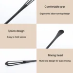 5pcs Household Mini Whisk With Small Spoon Kitchen Multifunctional Stirring Stick - Image 4