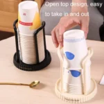 Household Disposable Cup Storage Rack Multifunctional Desktop Coffee Cup Shelf Cup Dispenser - Image 4