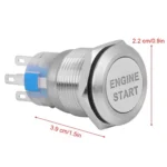 19MM Car Modification One-Button Start Switch Waterproof LED Metal Button - Image 3