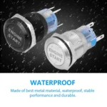 19MM Car Modification One-Button Start Switch Waterproof LED Metal Button - Image 5