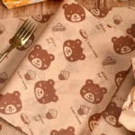 100sheets /Pack Bear Pattern Greaseproof Paper Baking Wrapping Paper Food Basket Liners Paper - Image 4