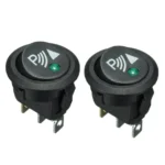 Round 3Pin Rocker Switch LED Light 12V Car Modification Reverse Sensor Switch