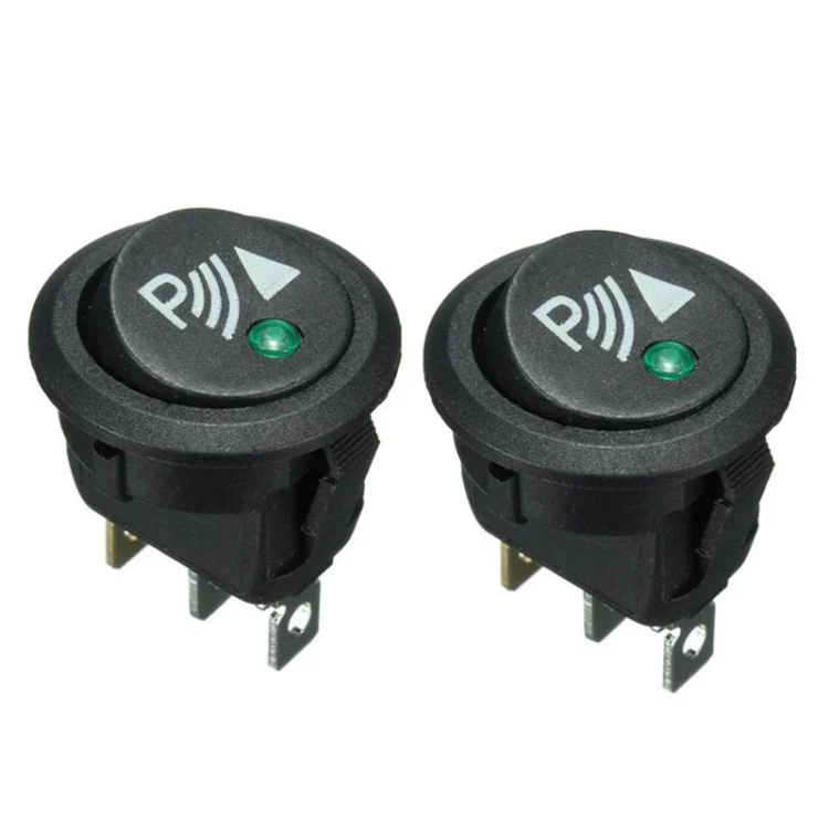 Round 3Pin Rocker Switch LED Light 12V Car Modification Reverse Sensor Switch
