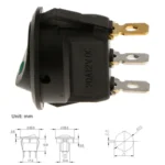 Round 3Pin Rocker Switch LED Light 12V Car Modification Reverse Sensor Switch - Image 3