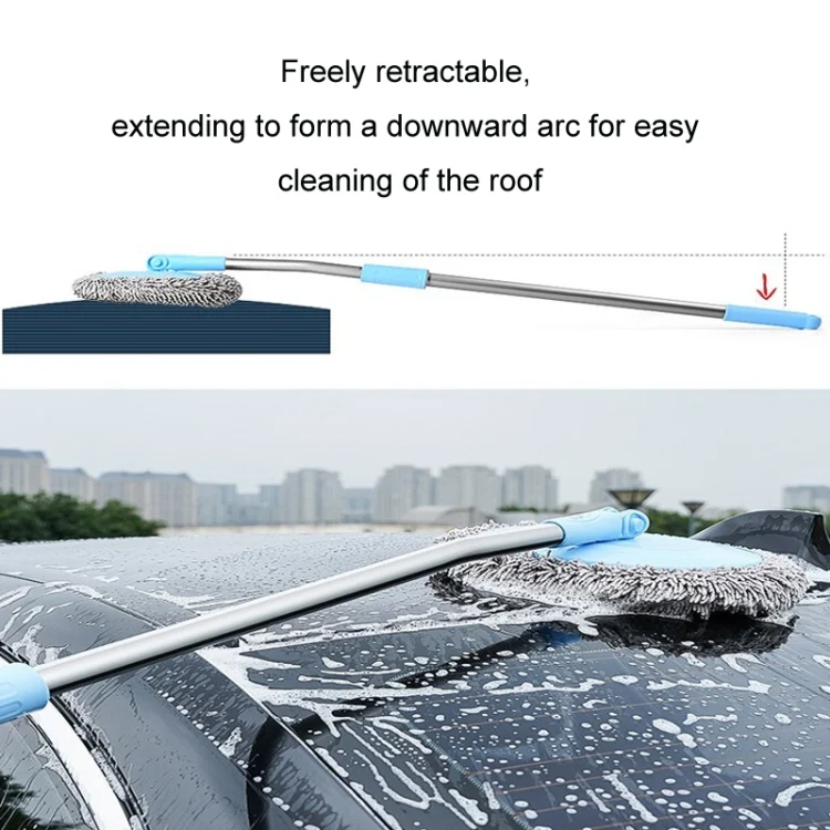 TBD06044452_B1.webp Car Chenille Curved Handle Telescopic Car Wash Soft Bristle Mop - Image 2
