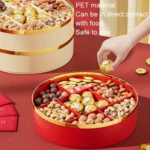 Candy Box Home Multi-Layer New Year Fruit Tray Compartmentalized Dry Fruit Box With Lid - Image 4