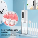 Portable Storable Tooth Flosser Smart Teeth Cleaning Instrument Household Teeth Cleaner With 4pcs Nozzles - Image 8