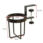 Iron Table Cup Holder Mug Storage Rack Office Dormitory Desk Fixed Shelf - Image 2