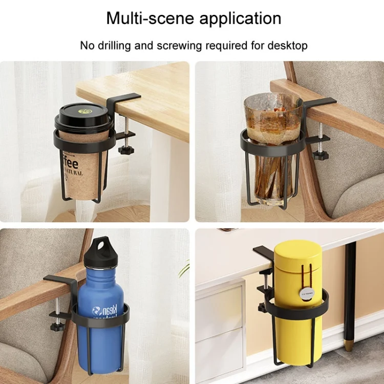 TBD06044626_B5.webp Iron Table Cup Holder Mug Storage Rack Office Dormitory Desk Fixed Shelf - Image 6