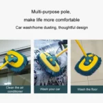 Curved Rod Car Wash Mop Retractable Cleaning Tool No Harm Car Special Soft Brush - Image 13