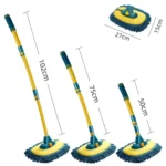 Curved Rod Car Wash Mop Retractable Cleaning Tool No Harm Car Special Soft Brush - Image 3