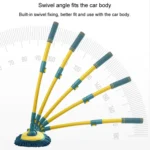 Curved Rod Car Wash Mop Retractable Cleaning Tool No Harm Car Special Soft Brush - Image 4
