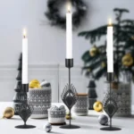3 In 1 Black Feather Candlestick Wedding Decoration Romantic Candlelight Home Ornaments - Image 2