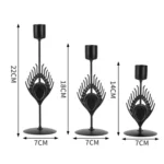 3 In 1 Black Feather Candlestick Wedding Decoration Romantic Candlelight Home Ornaments - Image 3
